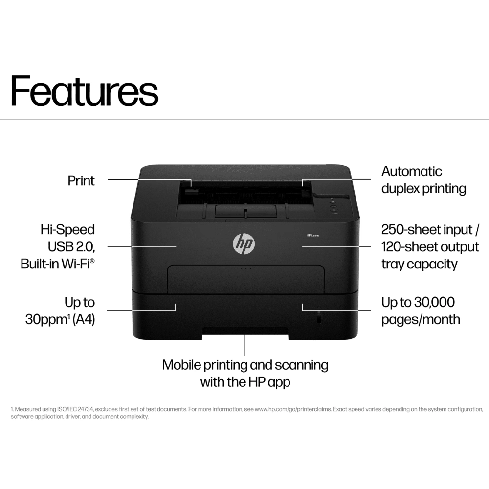 HP Laser Printer 303dw A4 Single Function with Duplex | WiFi view 2